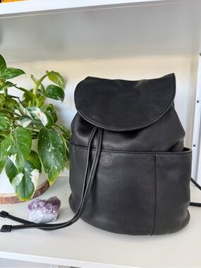 Margot New York Genuine Leather Drawstring Mini Backpack
